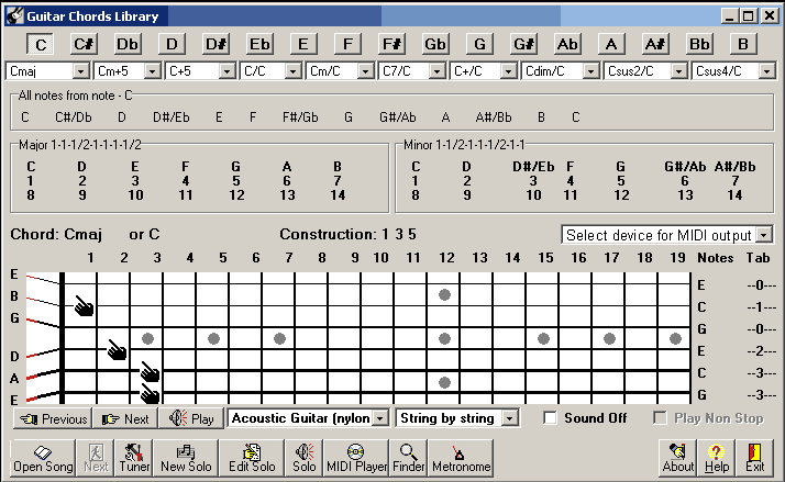 Guitar Chords Library Screenshot